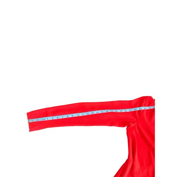 Fame and Partners Dress Orange Long Sleeve Tie Front Cocktail Midi Party Size 6 - Picture 14 of 15